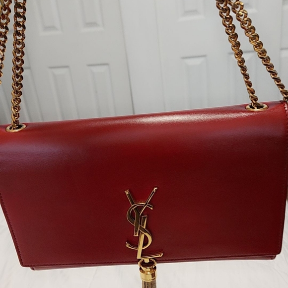 Ysl Red Calfskin Kate Tassel Bag - Picture 3 of 6